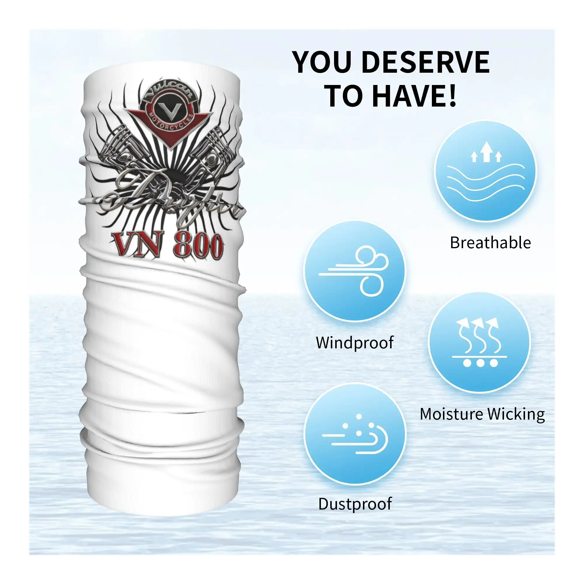 فولكان التائه VN 800 بيستونز دراجة نارية باندانا الرقبة الجراب مطبوعة التفاف قناع وشاح دافئ أغطية الرأس الدراجات للرجال النساء الكبار