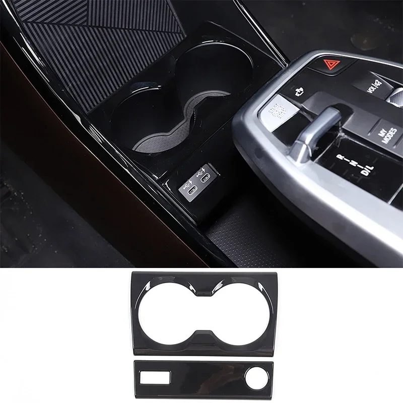 

For BMW X1 U11 2023-2025 ABS car central control water cup holder panel decorative frame interior accessories modification LHD