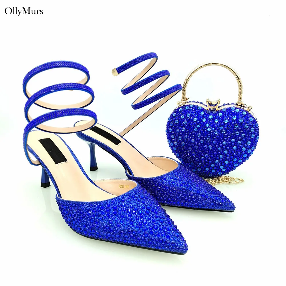 Высококачественная классическая обувь и сумка для невесты на квадратном каблуке, элегантная женская обувь и сумка в африканском стиле, подходящий комплект, размер 38-43