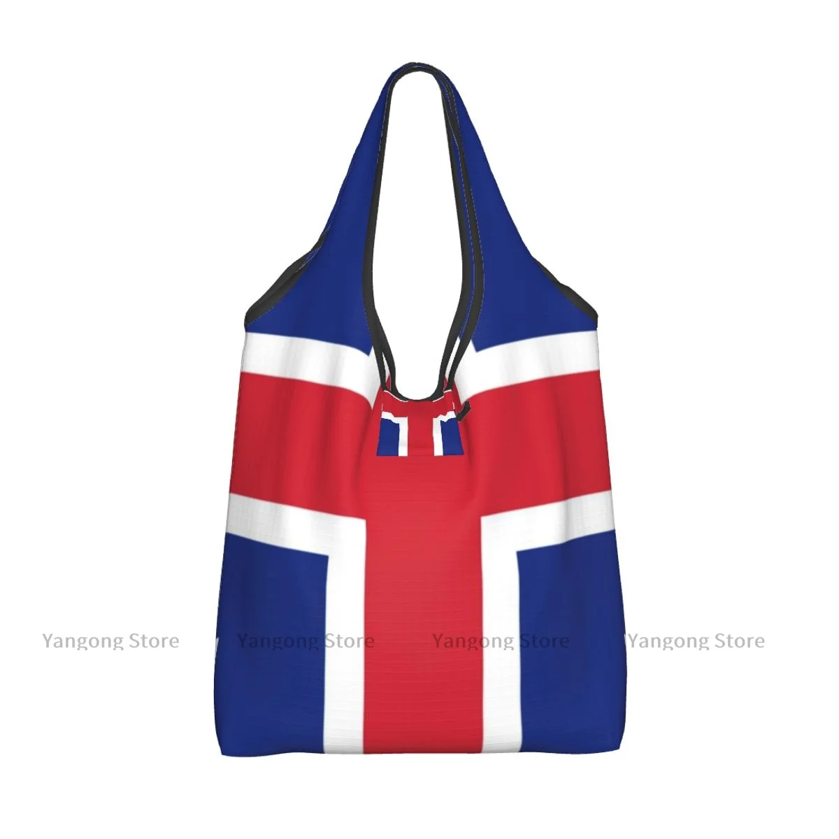 Folding Shopping Bag Flag Of Georgia In The UK Style Reusable Portable Shoulder Handbag for Travel Grocery Pocket Tote