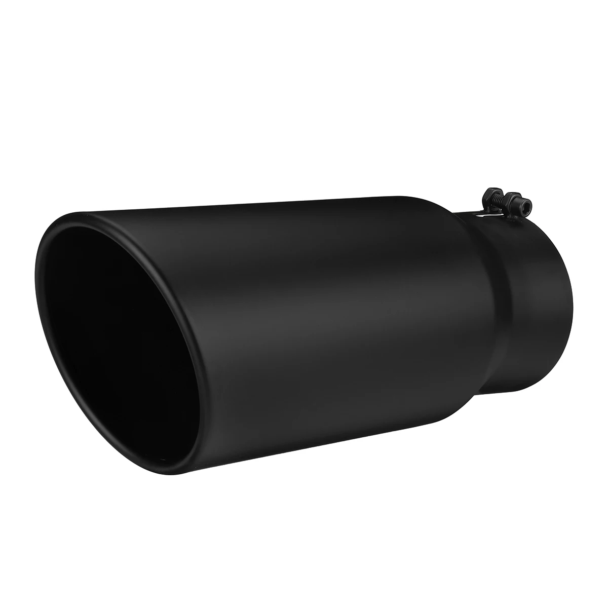 Universal Car Straight Exhaust Tip 12 Inch Length 4 Inch Inlet 5 Inch Outlet Tailpipe Anti-Corrosive Exhaust Tail Throat Pipe