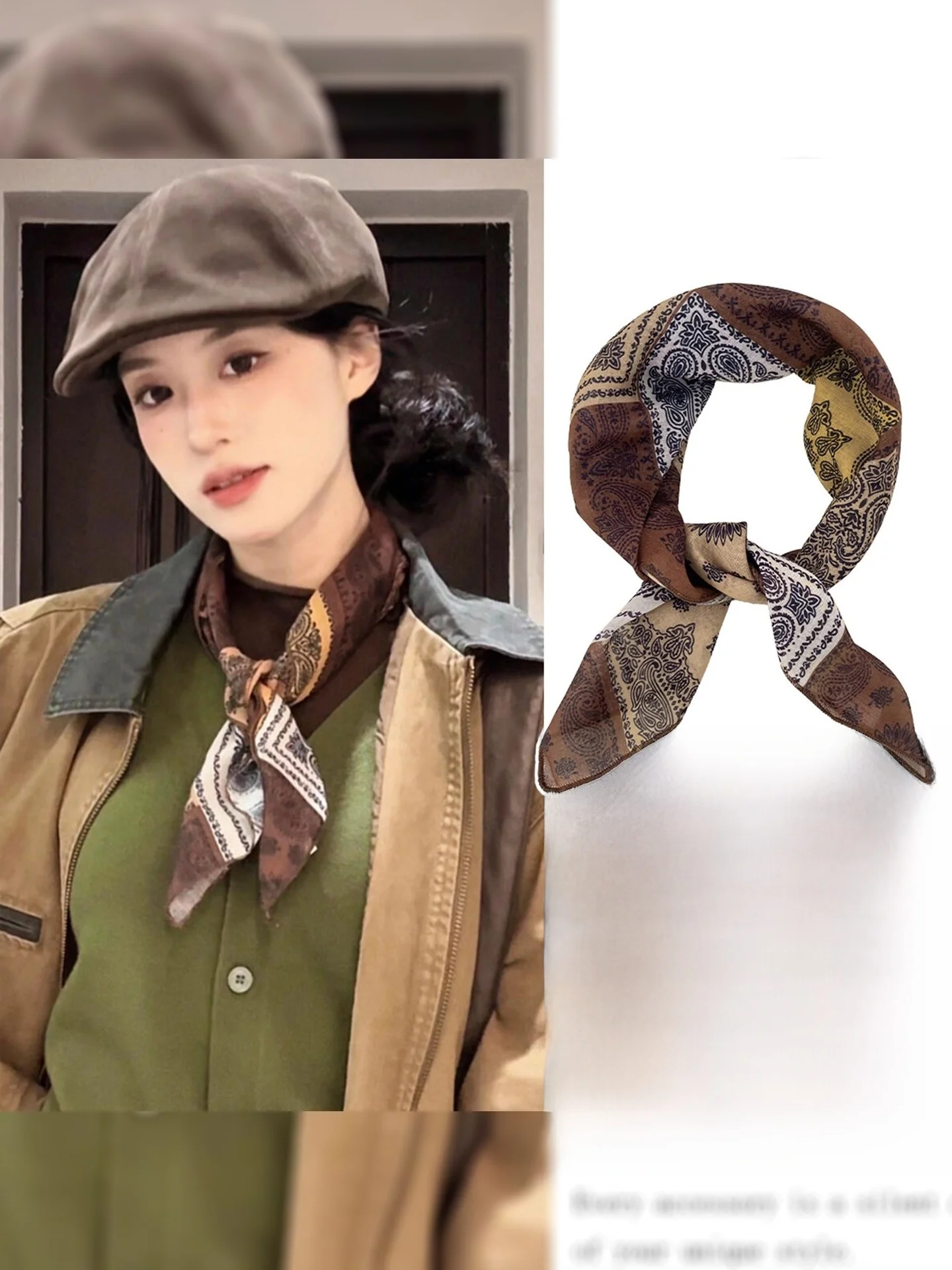 lenco-de-seda-com-padrao-floral-aduado-marrom-em-estilo-retro-acorio-decorativo-multifuncional-para-mulheres