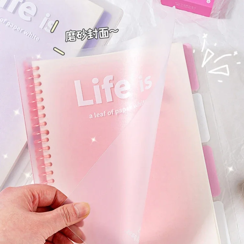 A5 B5 Ins Aesthetic Blush Loose-leaf Notebook Cute Little Fresh Girl Notepad Diary Journal Planner Coil Book Kawaii Stationery