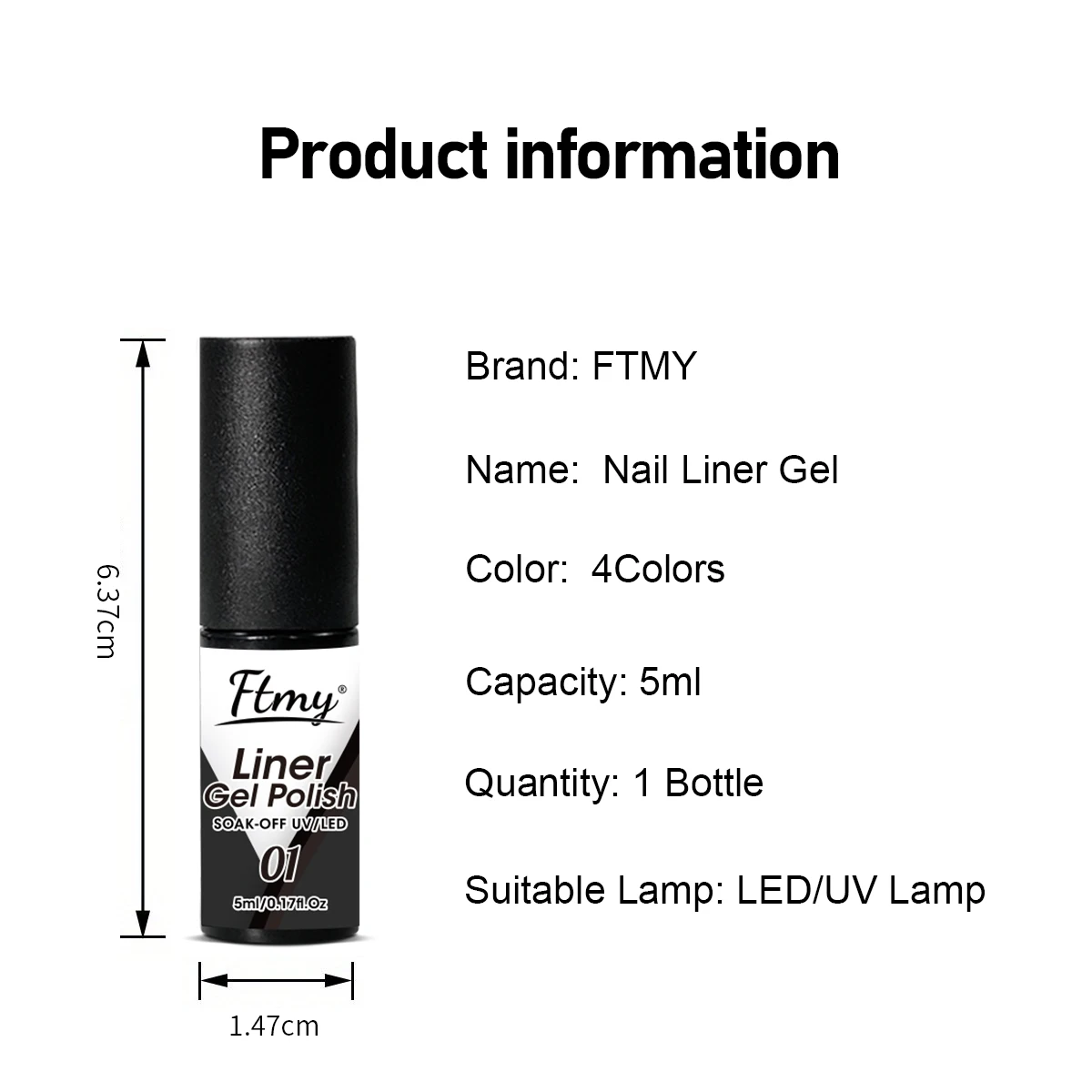 เจลทาเล็บแบบแปรง 5 มล. สำหรับวาดลายเส้น เจลวาดลายเล็บแบบยืดหยุ่นสำหรับงานศิลปะบนเล็บ เจลวาดลายเล็บแบบแช่ UV LED สำหรับออกแบบลายเล็บ