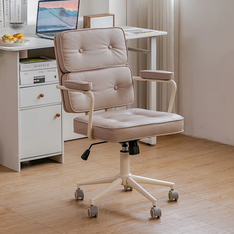 Roller Swivel Office Chair White Lounge Support Girl Office Chair Salon Mobile Silla De Oficina Computer Desk Accessories