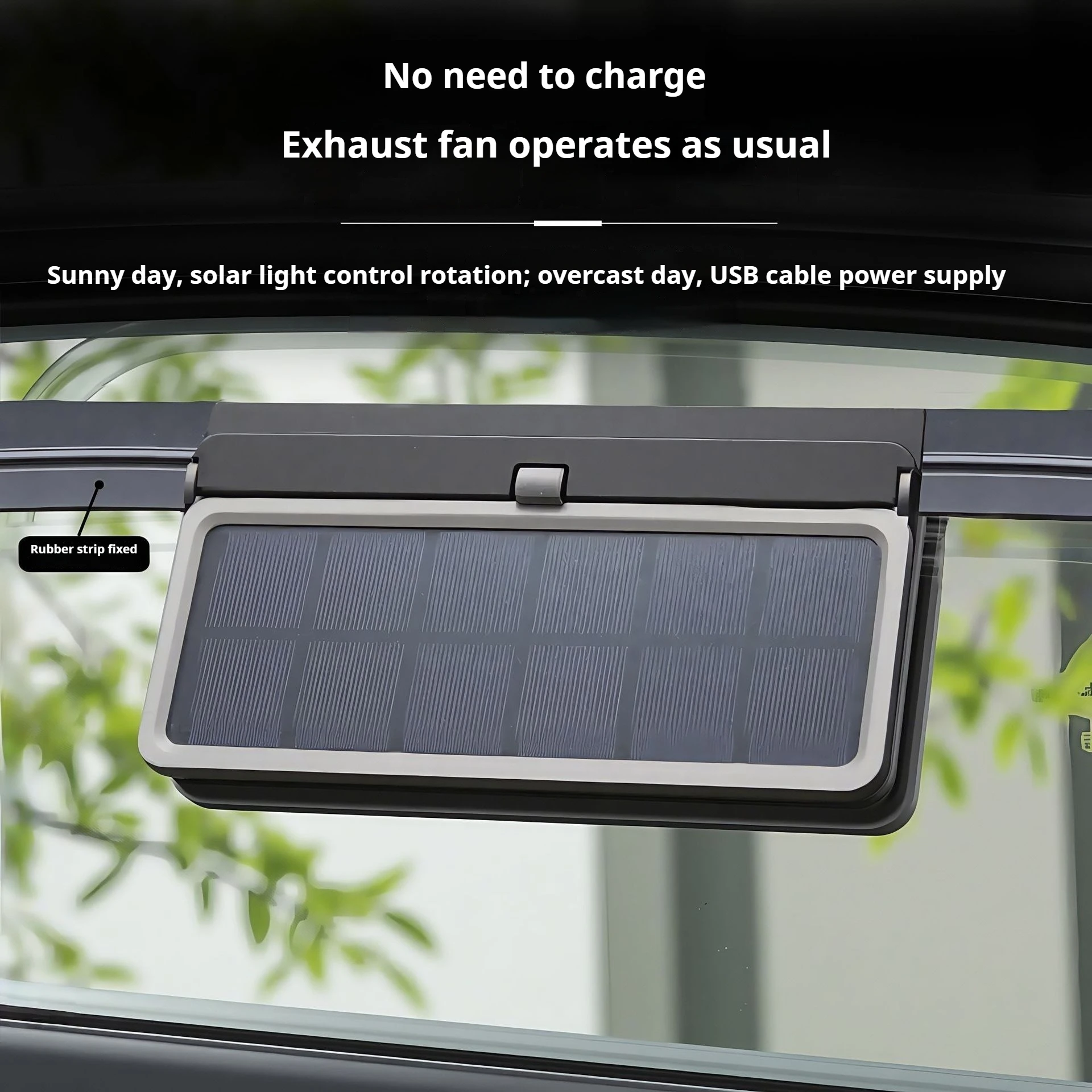 Car Solar Exhaust Fan Suction and Blowing Integrated Zhongheng Car Fan Interior Cooling Air Circulation Fan Ventilation Fan