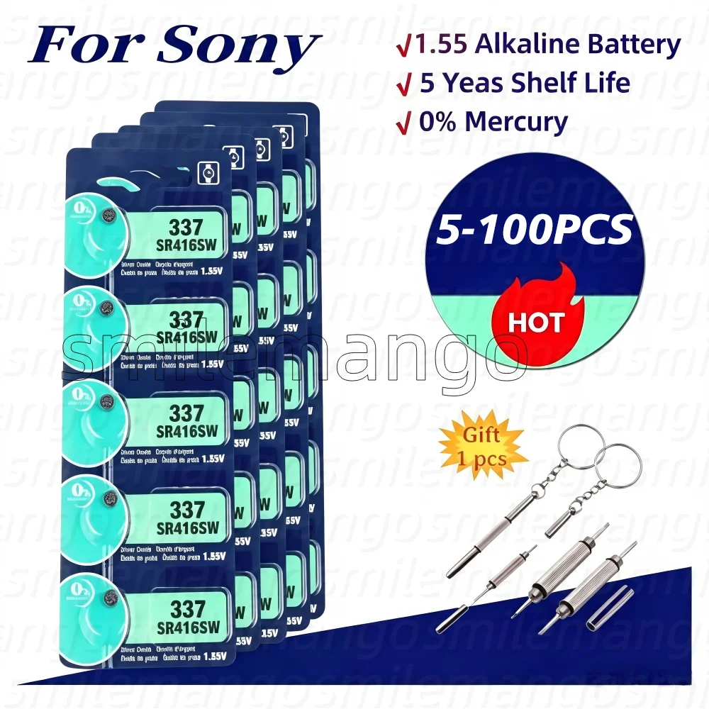 337 SR416SW Battery 1.55V Button Cell Batteries for Watch Toys Remote Coin Batteries