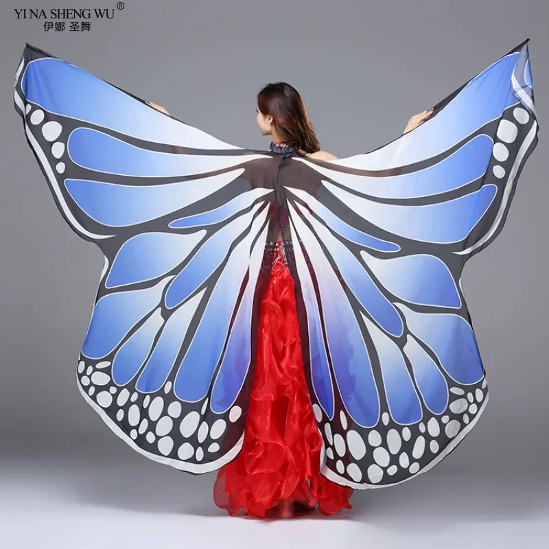 Bauchtanz-Requisiten, Schmetterlingsflügel, für Erwachsene, 360 Grad, große Schmetterlingsflügel, 145 cm x 290 cm, mehrfarbige Tanz-Requisiten, Chiffon-Farbflügel