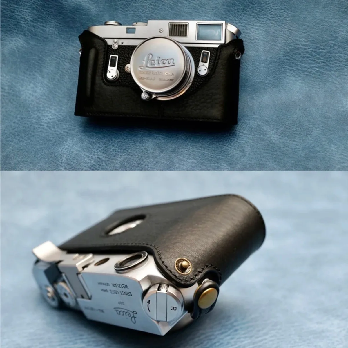 Echtes echtes Leder Kameratasche schützen Fall Abdeckung Basis Grip Gürtelband für Leica M1 M2 M3 M4 M6 M7 M8 M9 M0 M11 M240 D-lux7 SL