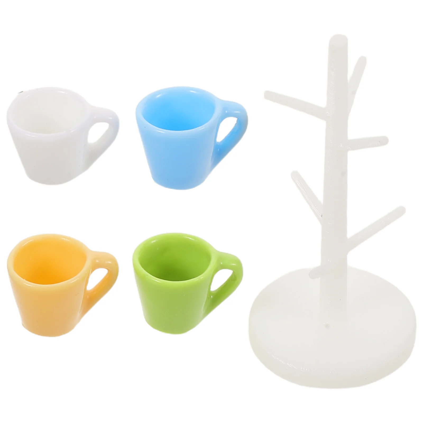

1Set Tiny Stemware Rack for Dollhouse Realistic Miniature Cup Organizer Plastic Micro Landscape Kitchen Dining Decor