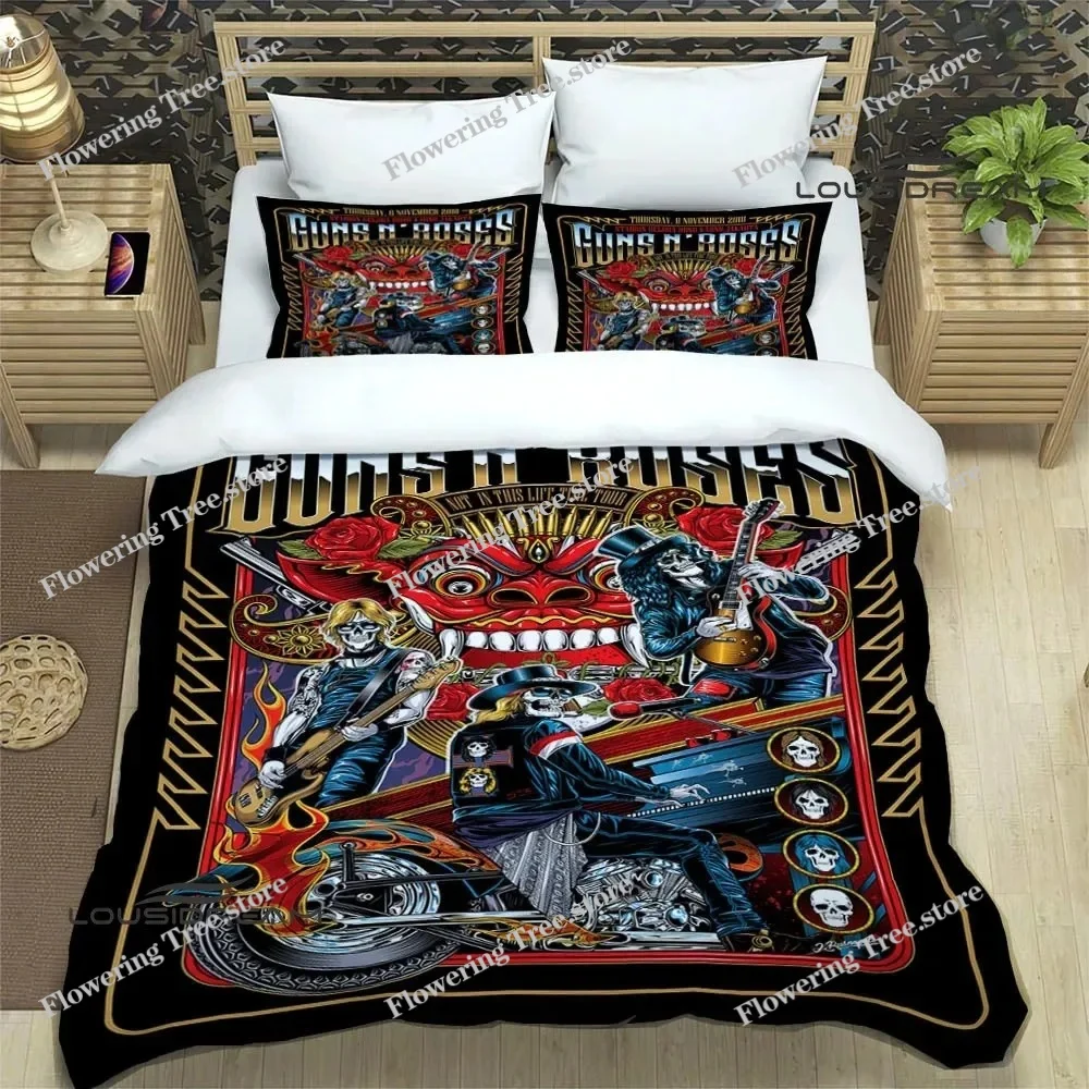 

Guns N'roses Band Retro Bedding Sets Exquisite Bed Supplies Set Duvet Cover Bed Comforter Set Bedding Set Luxury Birthday Gift