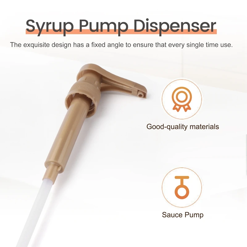 Dispenser líquido do ouro para o xarope Torani, garrafa do suco, distribuidor do chá do leite do café, bomba do xarope, 8ml, 10 Pcs