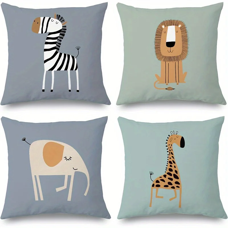 Home Decor Cute Animal Pattern Pillow Covers for Home Pattern Cushion Cover Suitable for Sofa Bedroom Car Pillow Cover