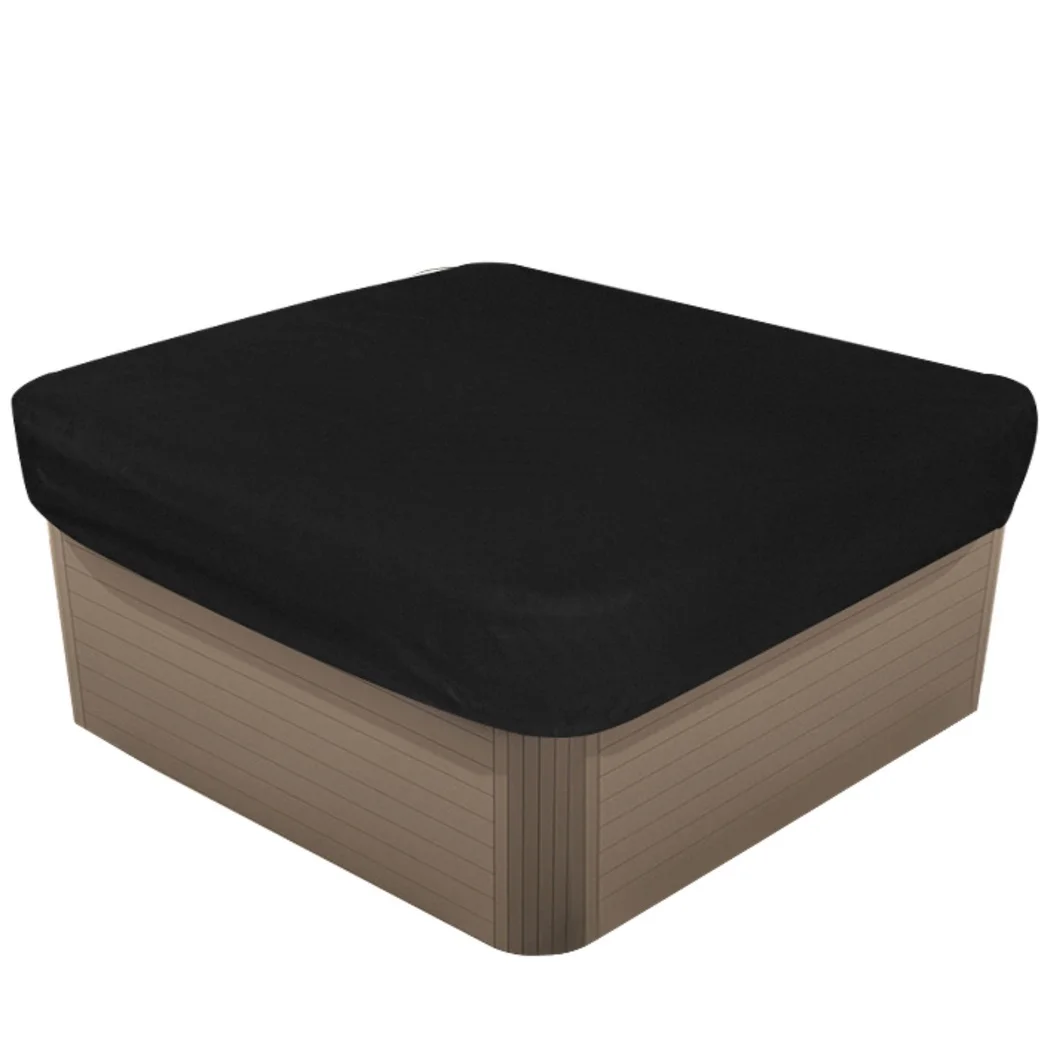

Водонепроницаемый уличный квадратный чехол для гидромассажной ванны, спа, солнцезащитный чехол с серебряным покрытием, защитный чехол из ткани Оксфорд, черный навес