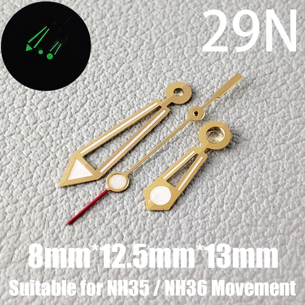 Manecillas luminosas para reloj, accesorios para reloj, NH35, C3, verde y azul, adecuado para movimiento NH35/NH36, 1N-38N
