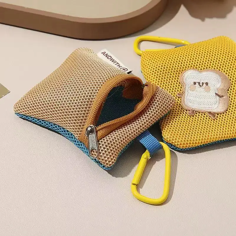 

Unisex Coin Purse Cartoon Toast Cute Kawaii Versatile Bag Charm Pendant Lightweight Multifunctional Mini Storage Bags Keychain