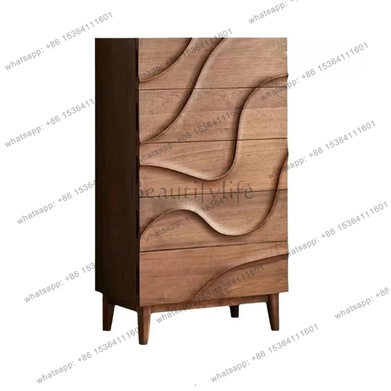 

Nordic modern light luxury solid wood chest storage cabinet multi-layer cabinet drawer locker household simplicity