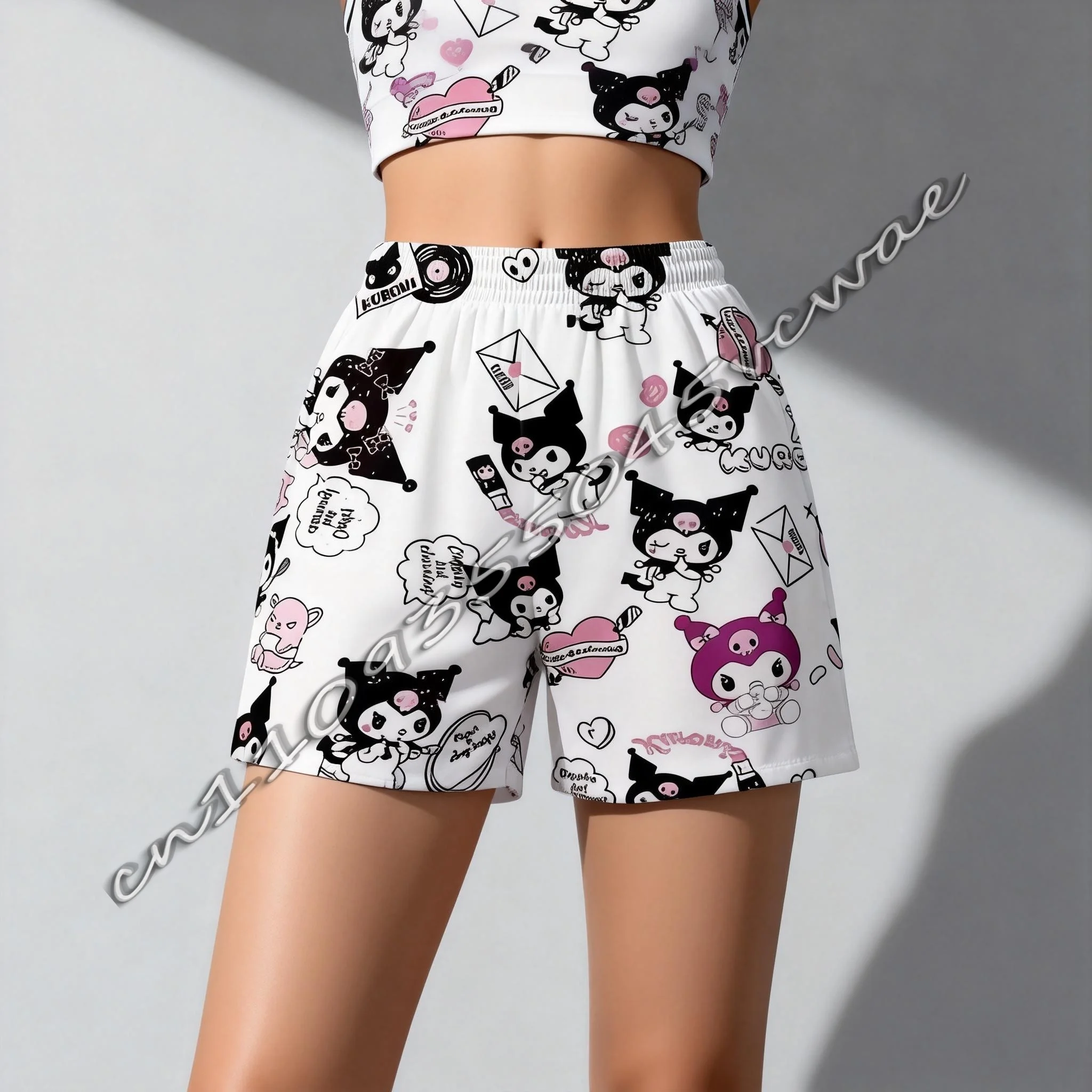 

Summer Sanrio Kuromi Theme Pregnant Dress Adult and Child Sweet and Cute Sports Shorts New 2026