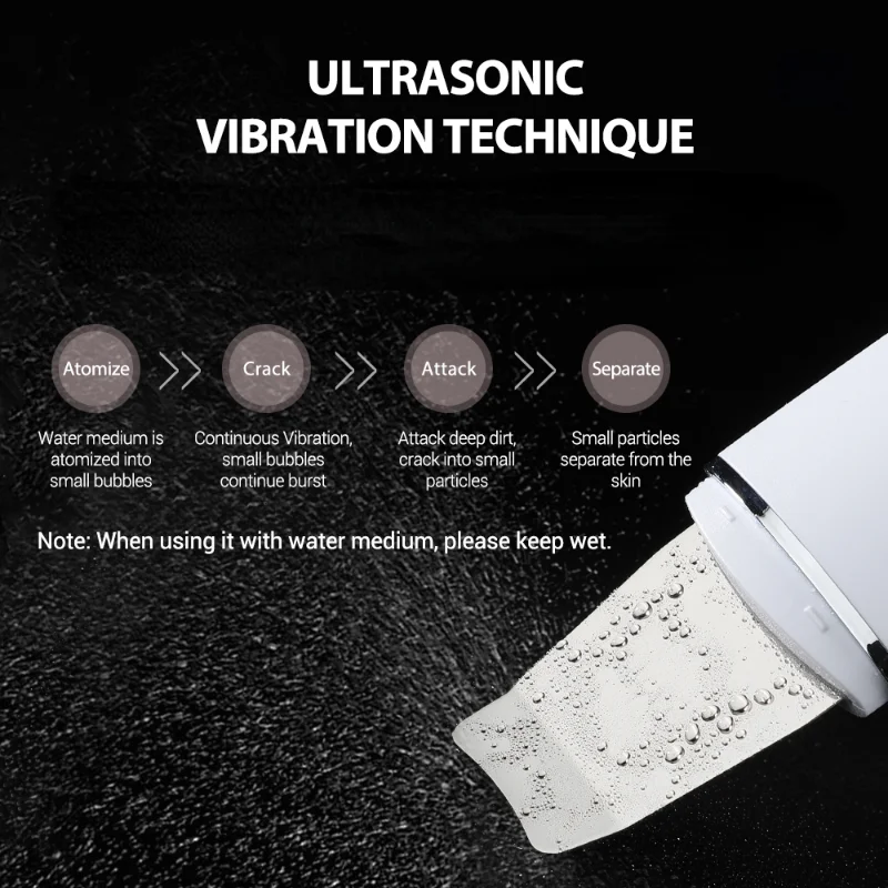 EMS Ultrasonic Skin Scrubber C3, Peeling Pá, Microcorrent Ion, Acne, removedor de cravos, limpeza profunda do rosto, levantamento facial