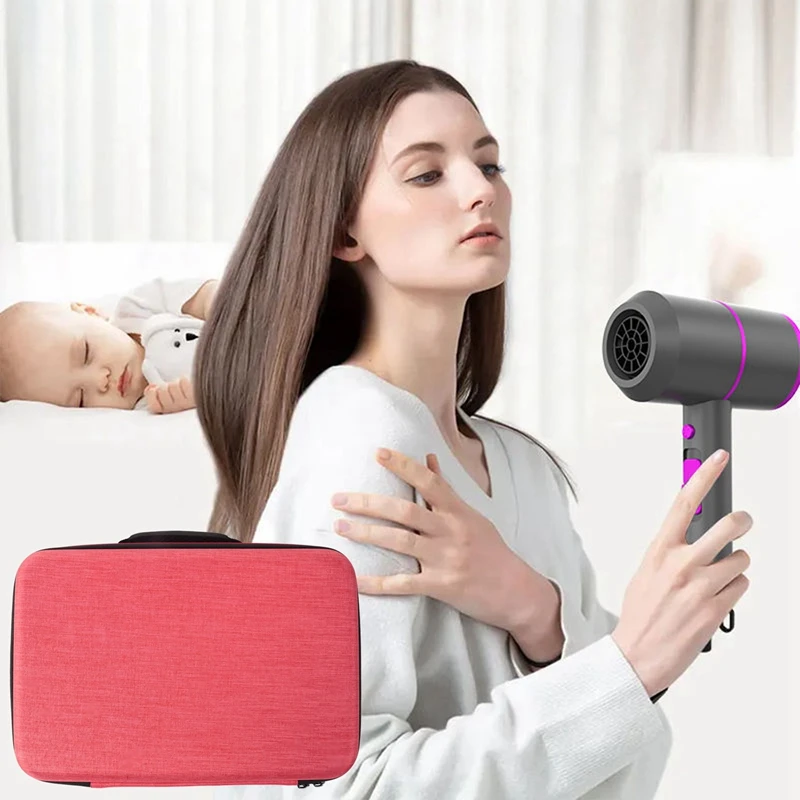 1 Piece Hair Dryer Storage Bag Multi-Functional Convenient Portable EVA Storage Bag Rose Red For Dyson HD08 Organizer