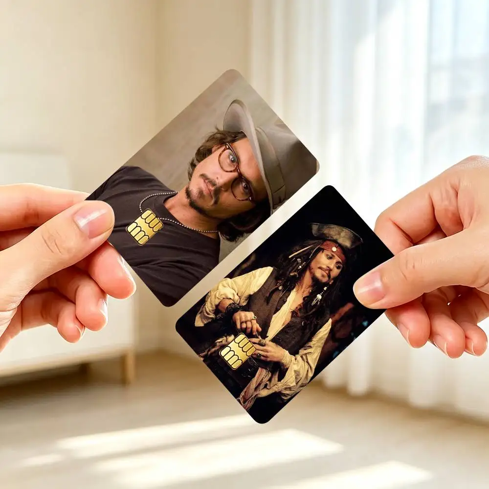J-Johnny Depp American Actor  Credit Card HD Stickers Game Card Decal Small Chip Waterproof Sticker Gift