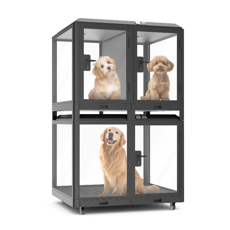 Pet soundproof room Double-storey large dog house Commercial dog house villa neste Movable silent compartme