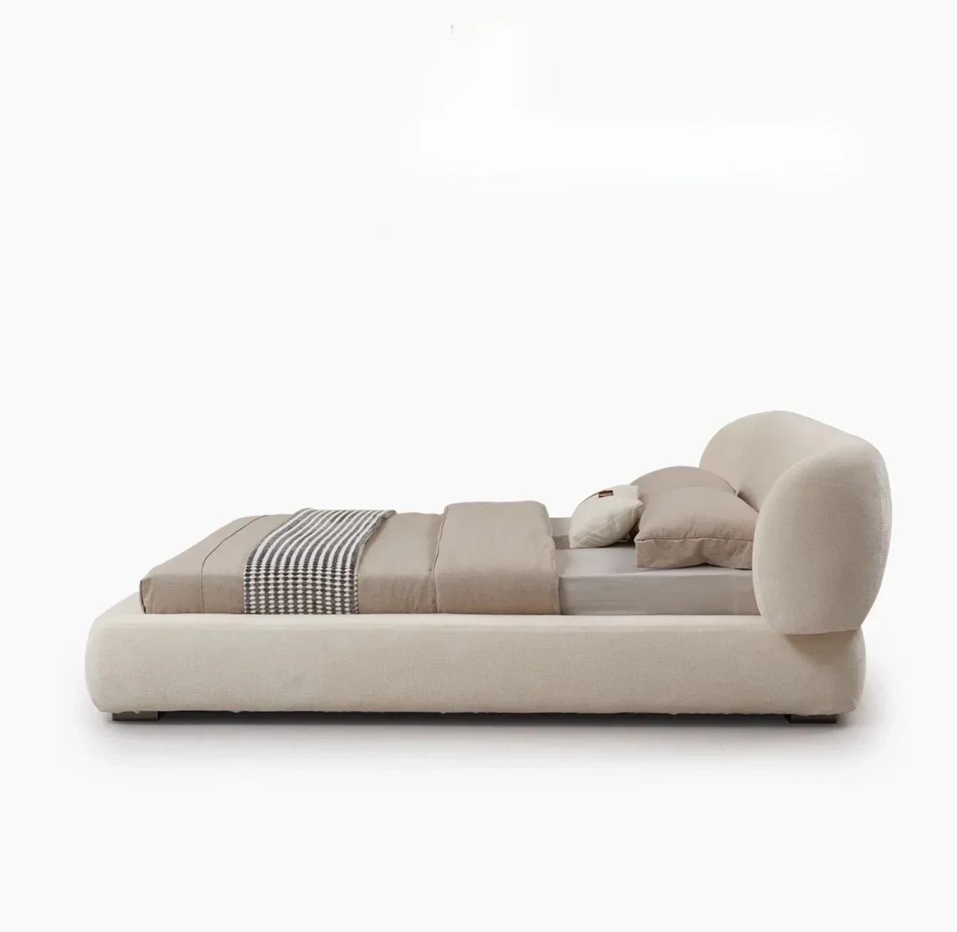 S BK New Italian Minimalist Fabric Bed Modern Minimalist Designer Master Bedroom Advanced Wedding Bed