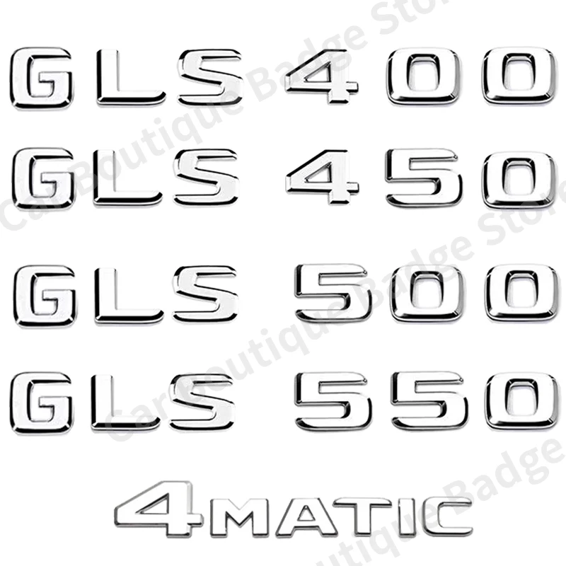 ABS Car Trunk Letters Logo Emblem Badge Decals Sticker For Mercedes Benz GLS Class GLS400 GLS500 GLS550 GLS450 4MATIC X166 X167