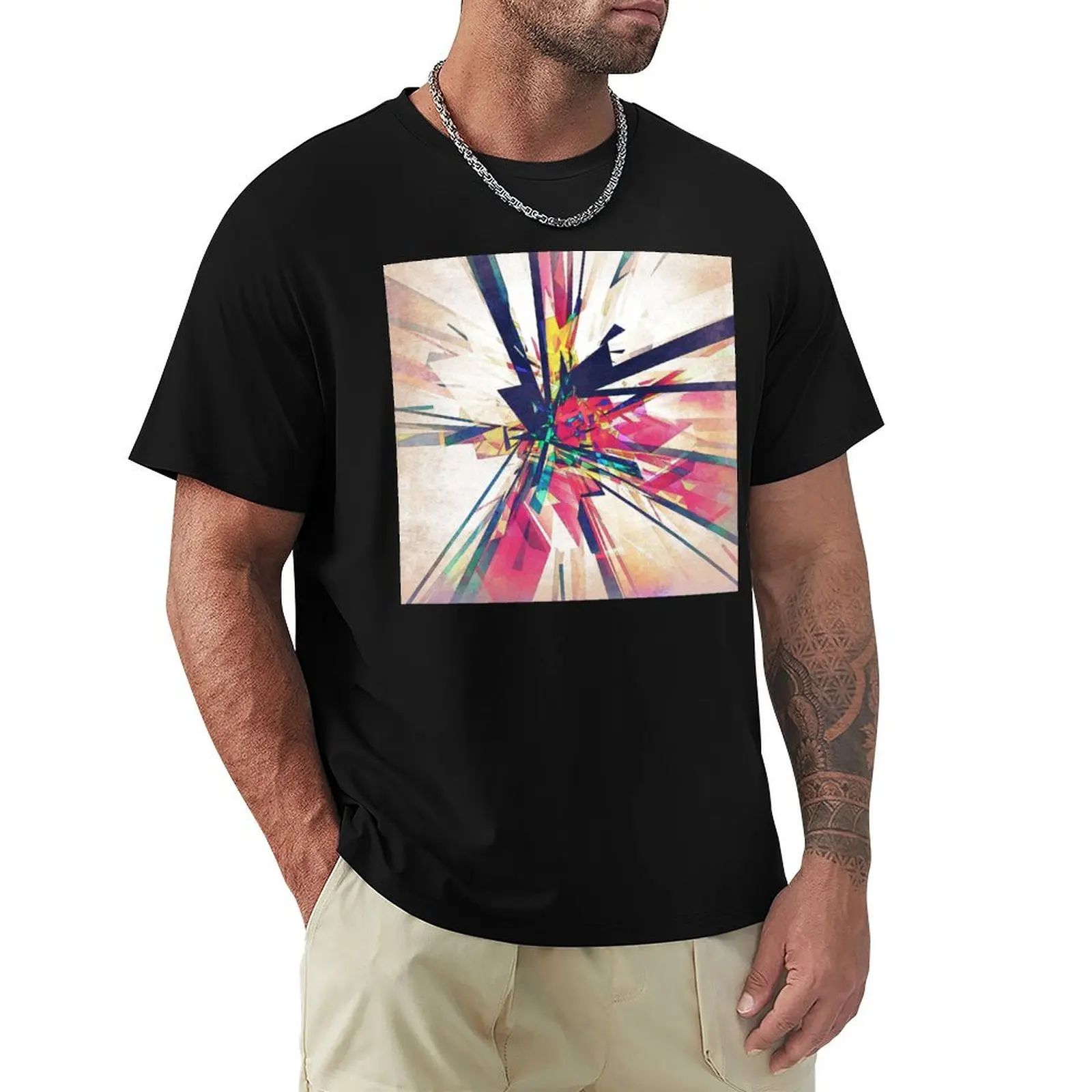 Abstract Geometry T-Shirt vintage graphic tee customs design your own plus size tops graphic tees men