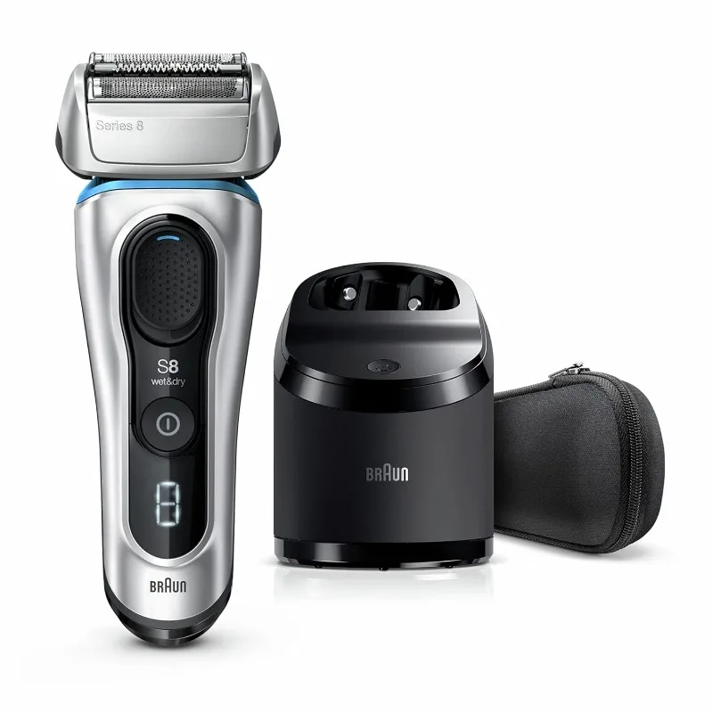 Braun Electric Razor for Men, Series 8 8467cc Electric Foil Shaver with Precision Beard Trimmer, Cleaning & Charging SmartCare