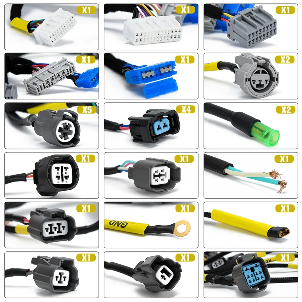 ツン-ホンダシビック統合エンジンハーネス,モーター配線,CNCH-OBD2-1