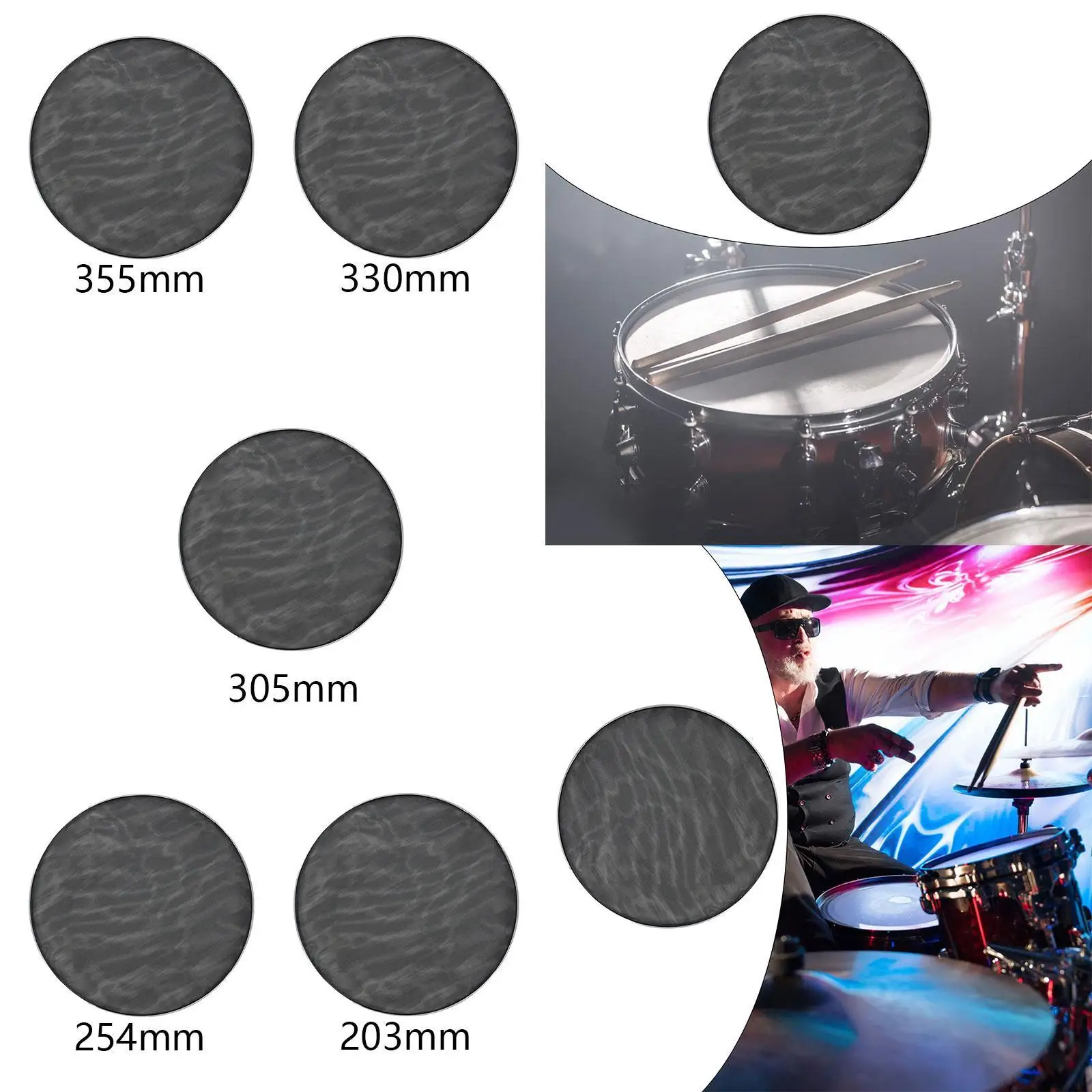 Bass Drum Drumhead portabel Silent Drum Pad untuk Drum Bass Drum Snares Tom