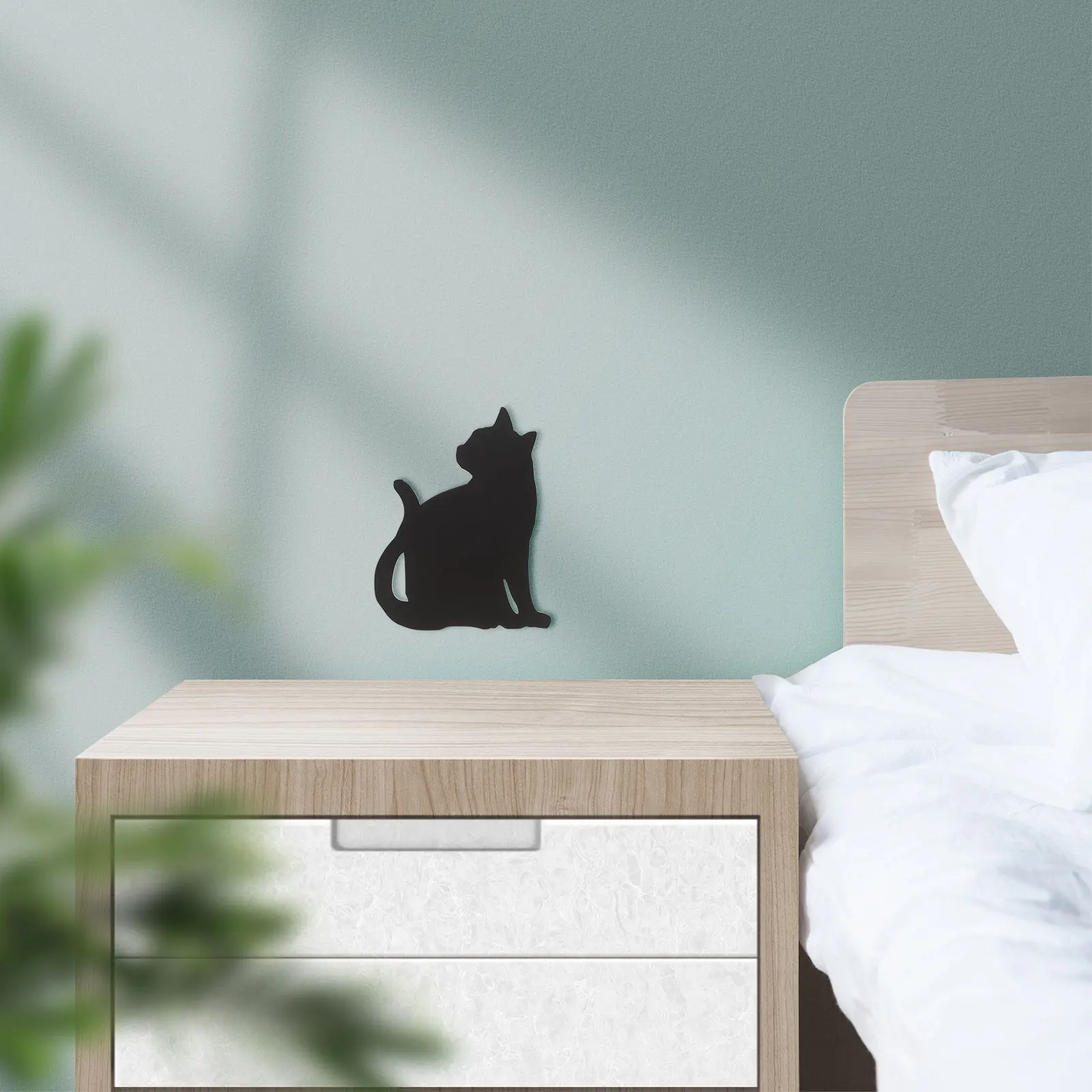 

1pc Led Control Bedroom Corridor Lamp Cartoon Night Gift Led Cat Wall Light Cat Night Light Wall Mounted Low Power