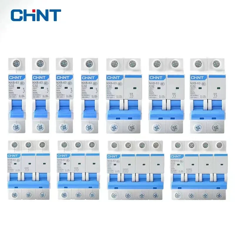 

CHINT MCB NXB-63 Miniature Circuit Breaker 1P AC 230/400V CHNT DIN Rail Mounting Miniature Household Air Switch