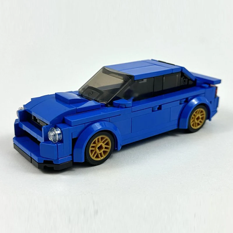 City Car Model MOC Building Bricks WRX High Performance Sedan Modular Technology Children Holiday Gifts Assemble Toys Suit