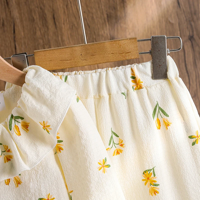 2025 جديد الخريف 2 قطعة بدلة الاطفال بلون الأصفر طباعة دمية طوق كم طويل بلوزات وسراويل للفتيات 4-7 سنوات نمط الحلو #5