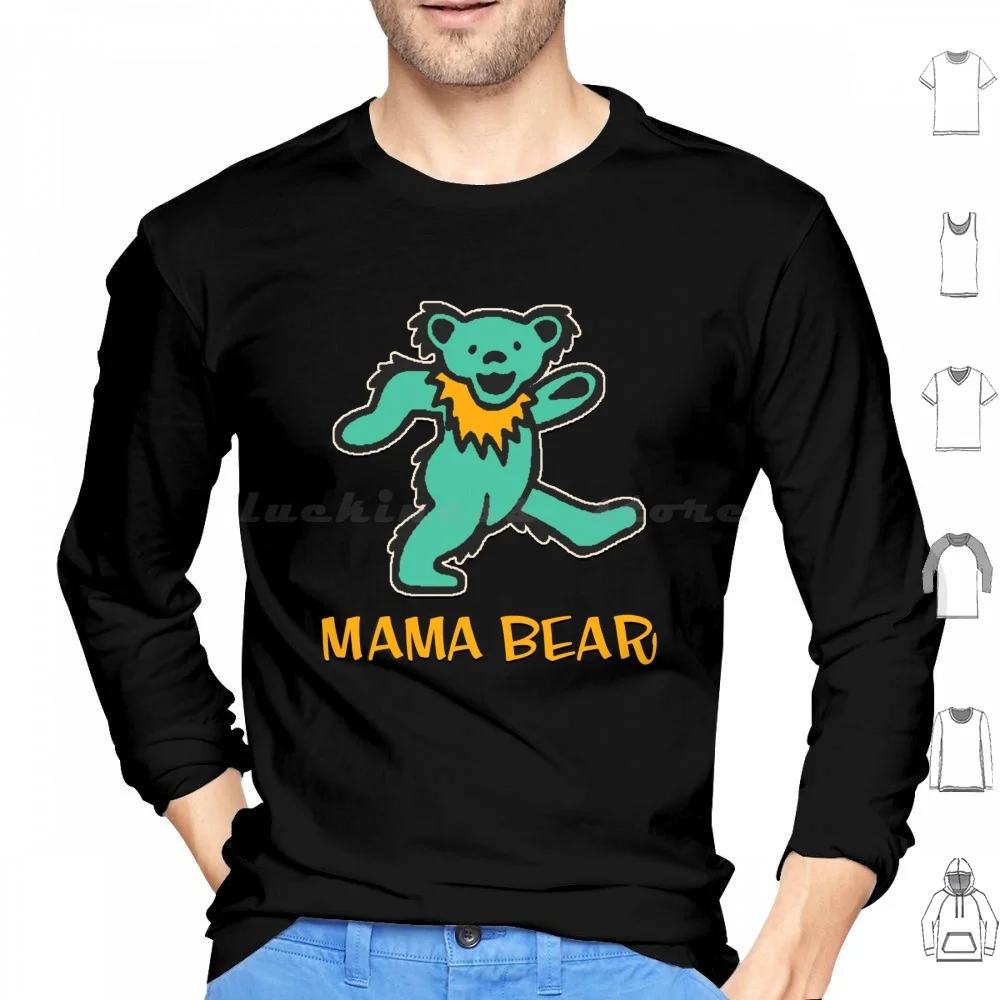 Mama Bear Hoodie cotton Long Sleeve Summer Spring Cool Awesome Retro 70s 60s Something Different 80s Throwback Eighties