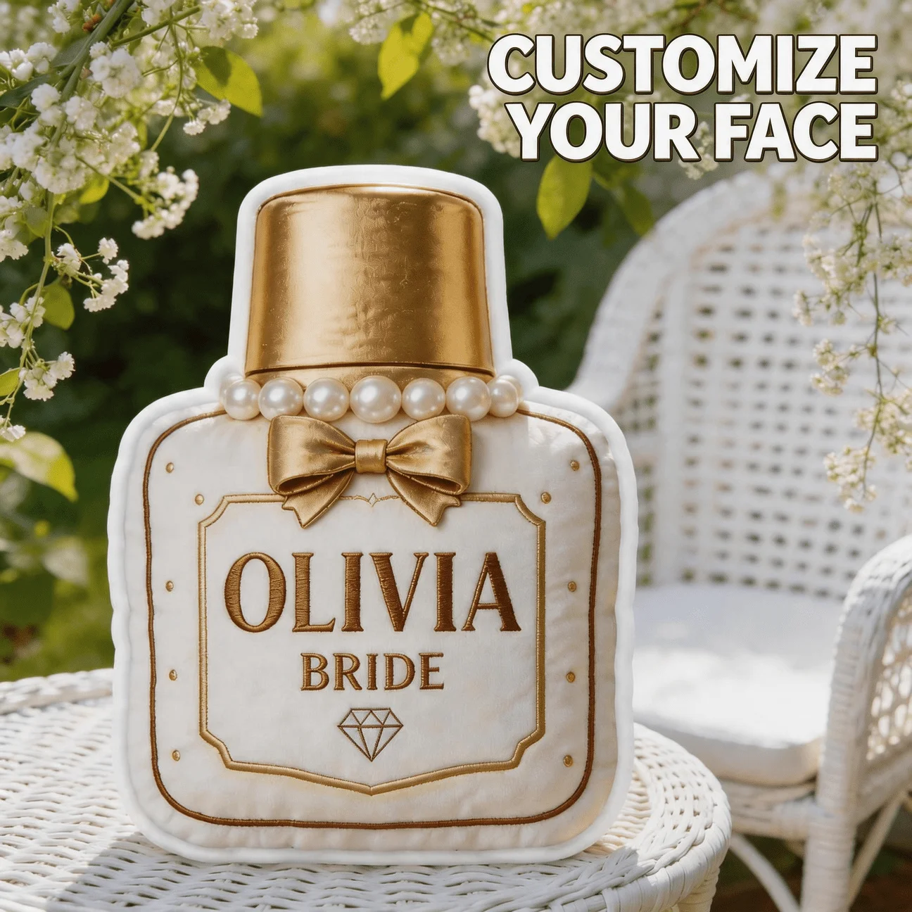 Custom Personalized Photo Face Pillow, Bride Wedding Outfit Custom Shaped Decorative Cushion, 70cm Home Decor Accent Pillow for