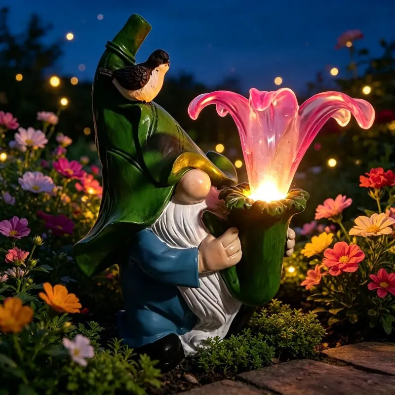 Earth Elf Dwarf Ornament Outdoor Waterproof Courtyard Garden Balcony Sculpture Landscape Lawn Decoration