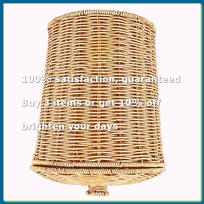 Woven Basket Trash Can Round Rattan Waste Basket with Lid Planter Storage Baskets Wicker Wastebasket Garbage Bin