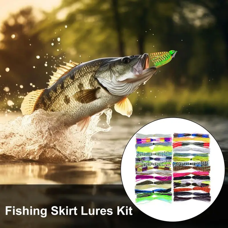 Silicone Skirt Spinner Lures Silicone Jig Skirts 30 Bundles Bait Kit Spinnerbait Skirts Replacement For Kids Family Friend