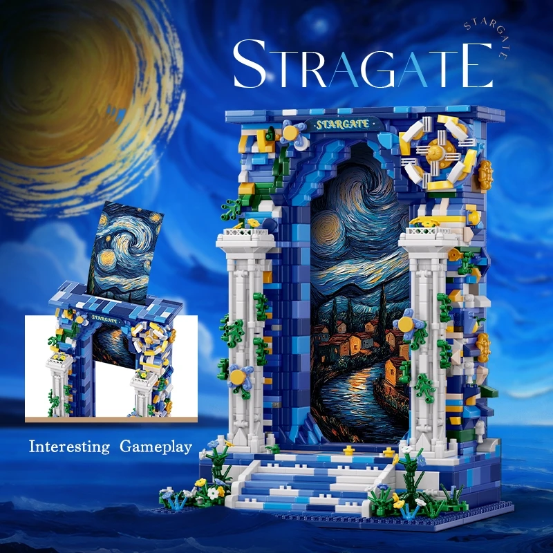 

Micro Bricks Fantasy Starry Gate and Starry Night Building Blocks Set Creative MOC Style Assembly Bricks Educational Kids Gift