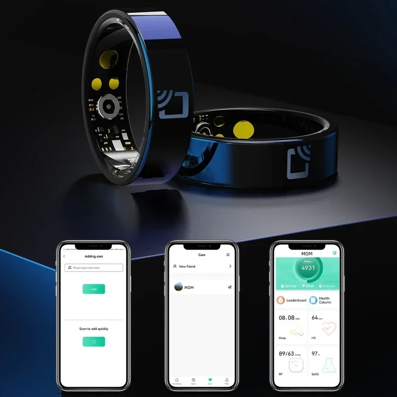 NFC Smart Ring - Hartslag Gezondheid Slaapmonitor IP68 Waterdichte sportmodi Functie 7MM Ultradunne ringen met oplaadetui