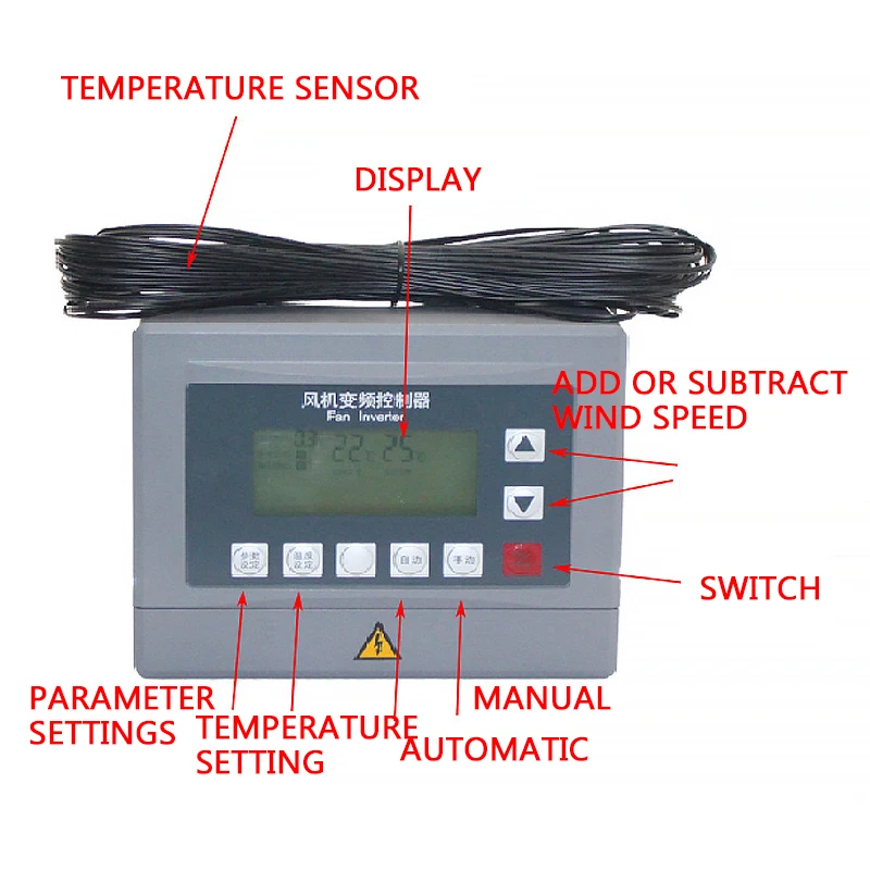 Motor Frequency Converter Three-Phase 380V Negative Pressure Fan Timing Environmental Protection Breeding Thermostat 1.5KW