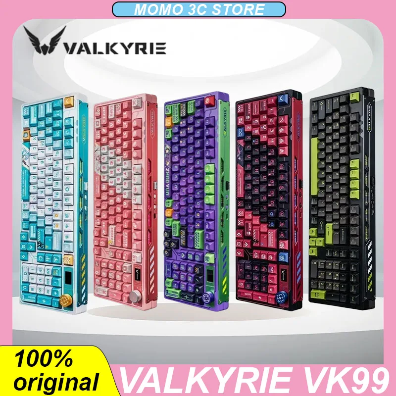 

VALKYRIE VK99 Беспроводная механическая клавиатура 3 режима горячей замены RGB Bluetooth Металлическая ручка Геймерские клавиатуры Игровые ПК Ноутбуки Офис