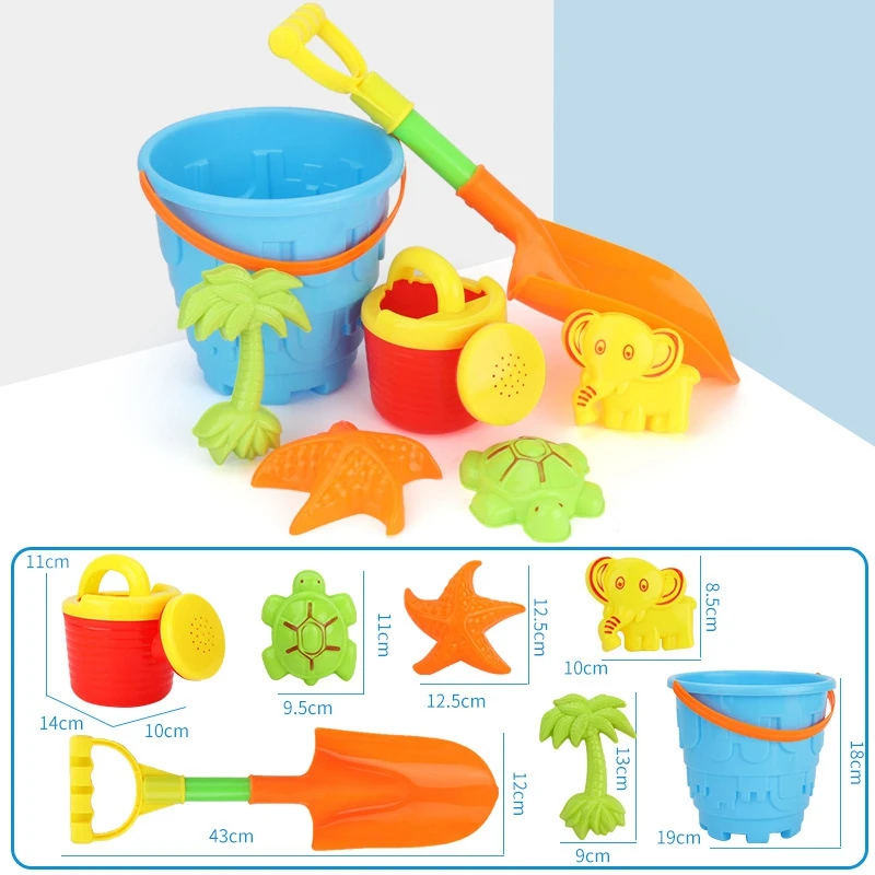 Summer Soft Baby Beach Toys Kids Bath Play Sandbox Set Beach Party Watering Can Bucket Sand Molds Toys Water Game