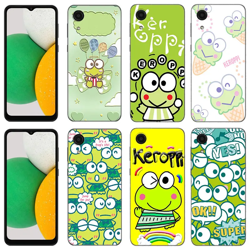 The Cute Keroppi Phone Case For Samsung Galaxy A01 A03 Core A04 E A02 A05 A10 A20 A21 A30 A50 S A6 A8 Plus A7 2018 Black Cover