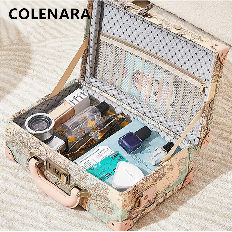 

COLENARA Laptop Luggage Front Opening Boarding Box Aluminum Frame Trolley Case 20"24"26"28 Inch Large Capacity Travel Suitcase