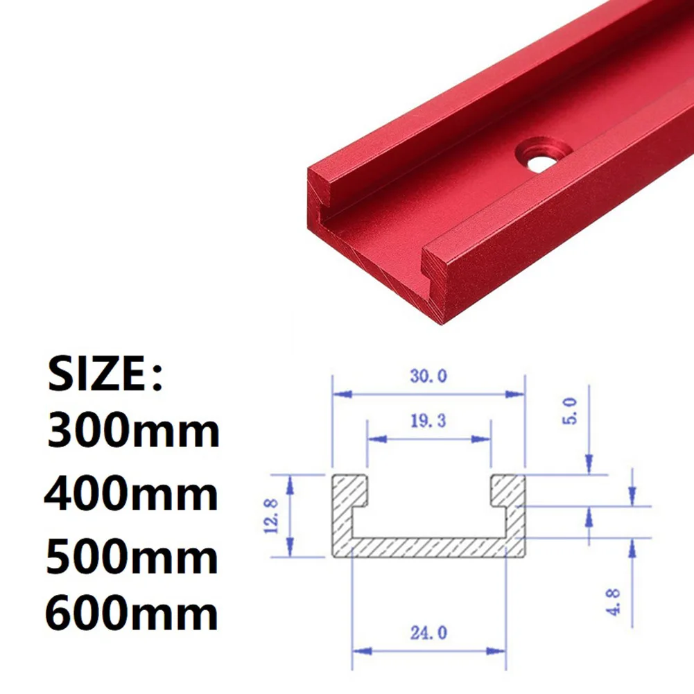 30 Type T-Slot Miter Track Jig Fixture Slot Connector Aluminum Alloy Woodworking Chute Rail 300-600MM DIY Tools