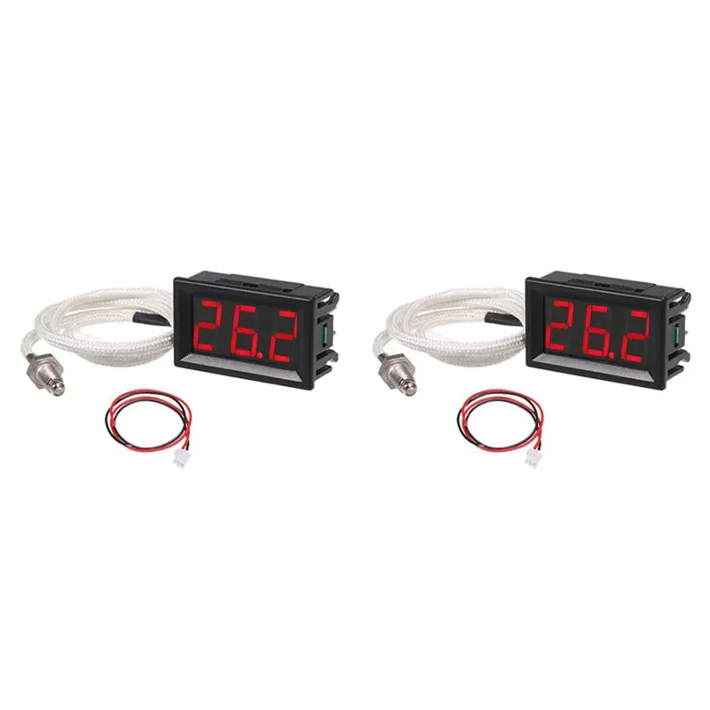 

SEWS-2X Industrial High Temperature K-Type M6 Thermocouple Thermometer DC12V -30-800℃ Digital Temperature Meter Tester Red
